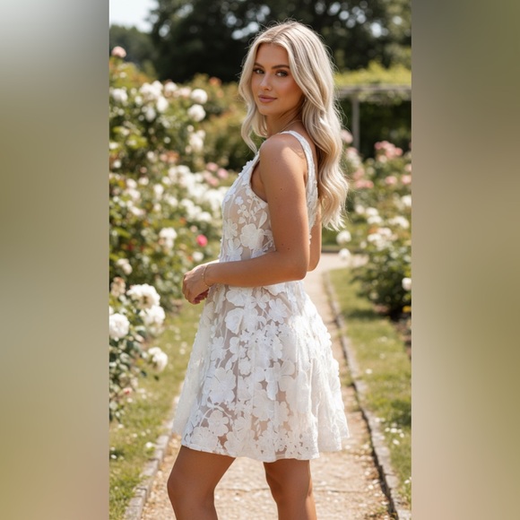 Petal & Pup Dresses & Skirts - Petal & Pup White Floral Lace Dress